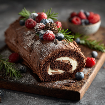 Healthy Chocolate Yule Log
