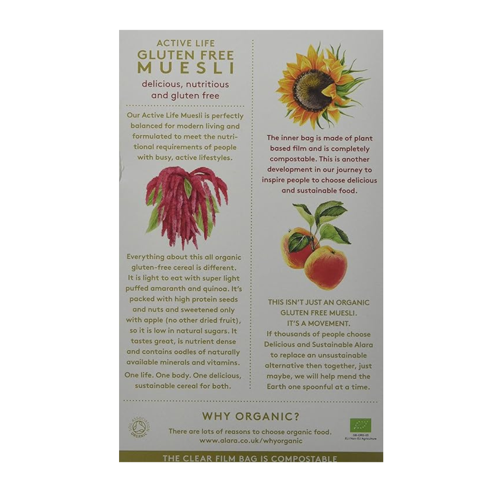 Alara Gluten Free Active Life Organic Muesli 250g