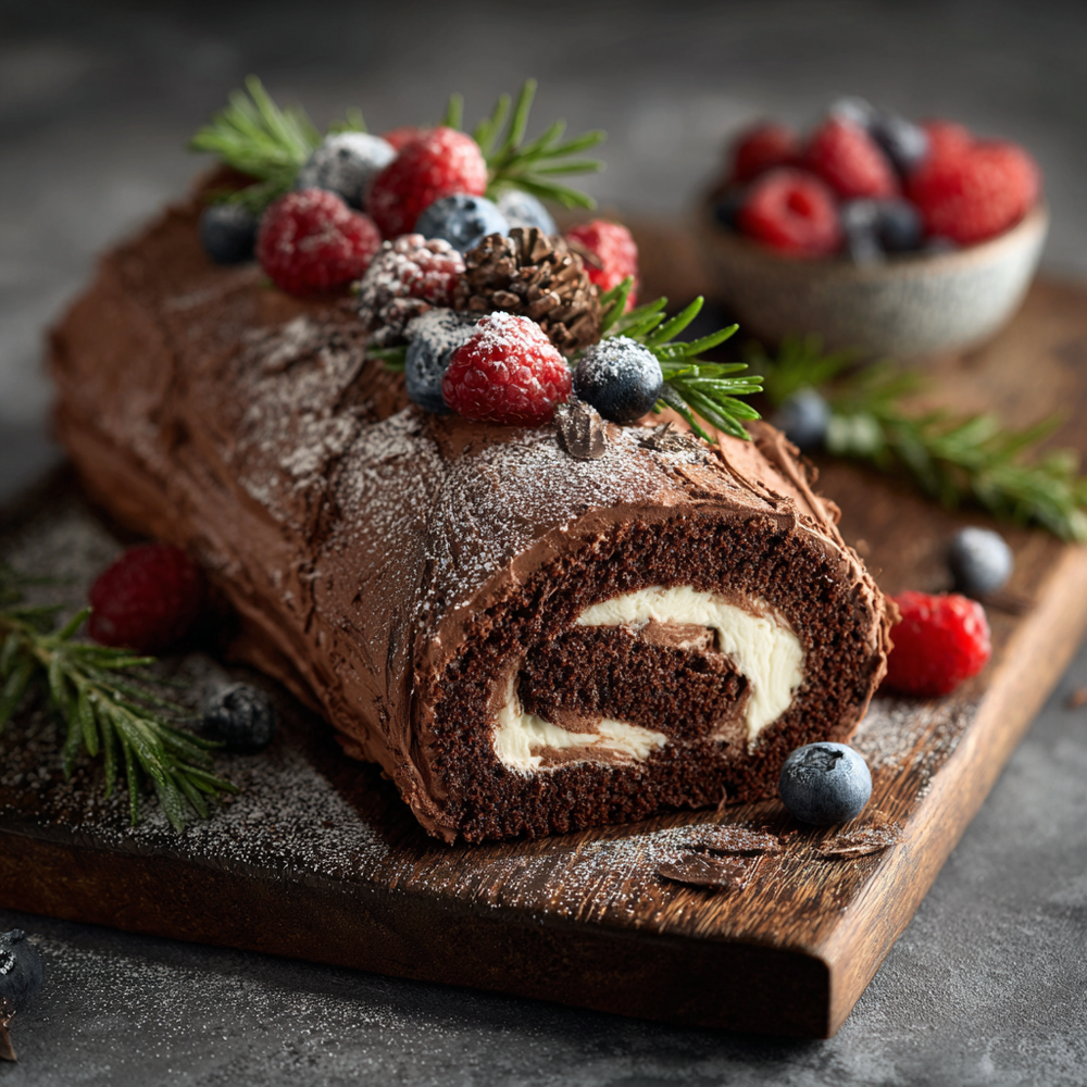 Healthy Chocolate Yule Log