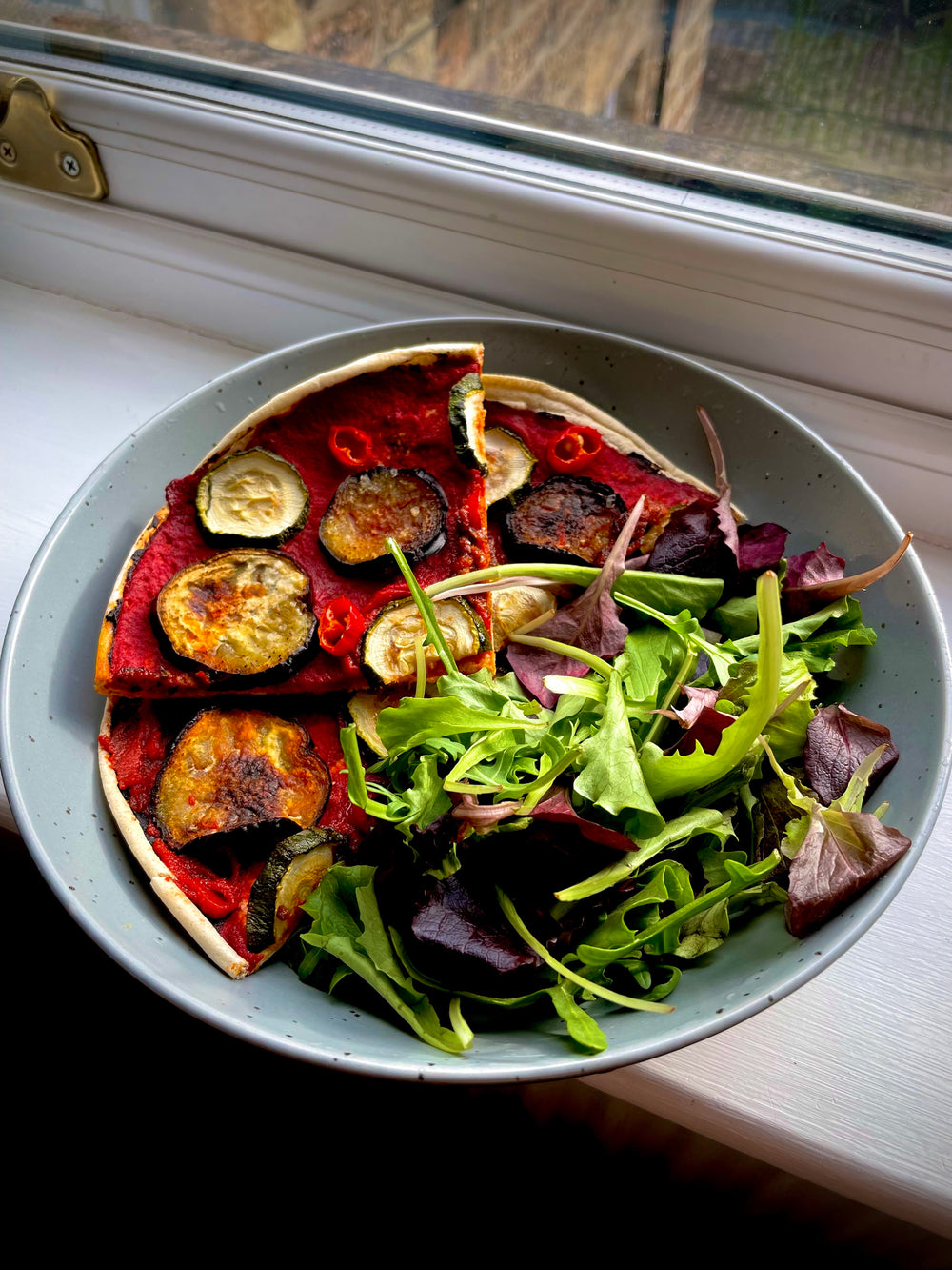 Low Carb Roasted Veg Pesto Pizza - Lo Dough Base