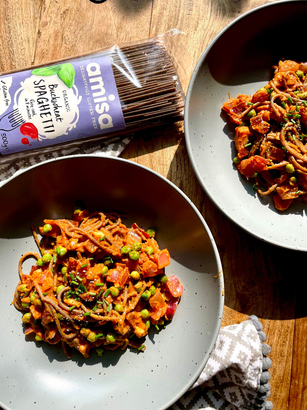 Caramelised Onion Buckwheat Spaghetti