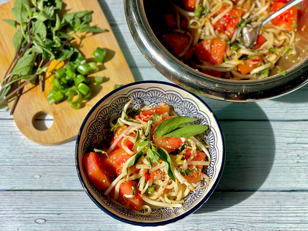 Watermelon Thai Basil Noodle Salad