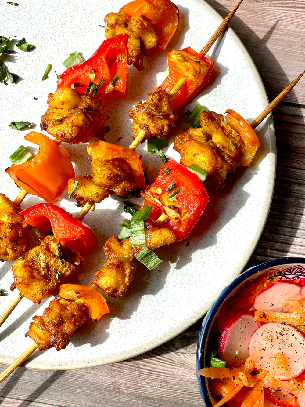 Smoked Cod Skewers With Quick Carrot Pickle