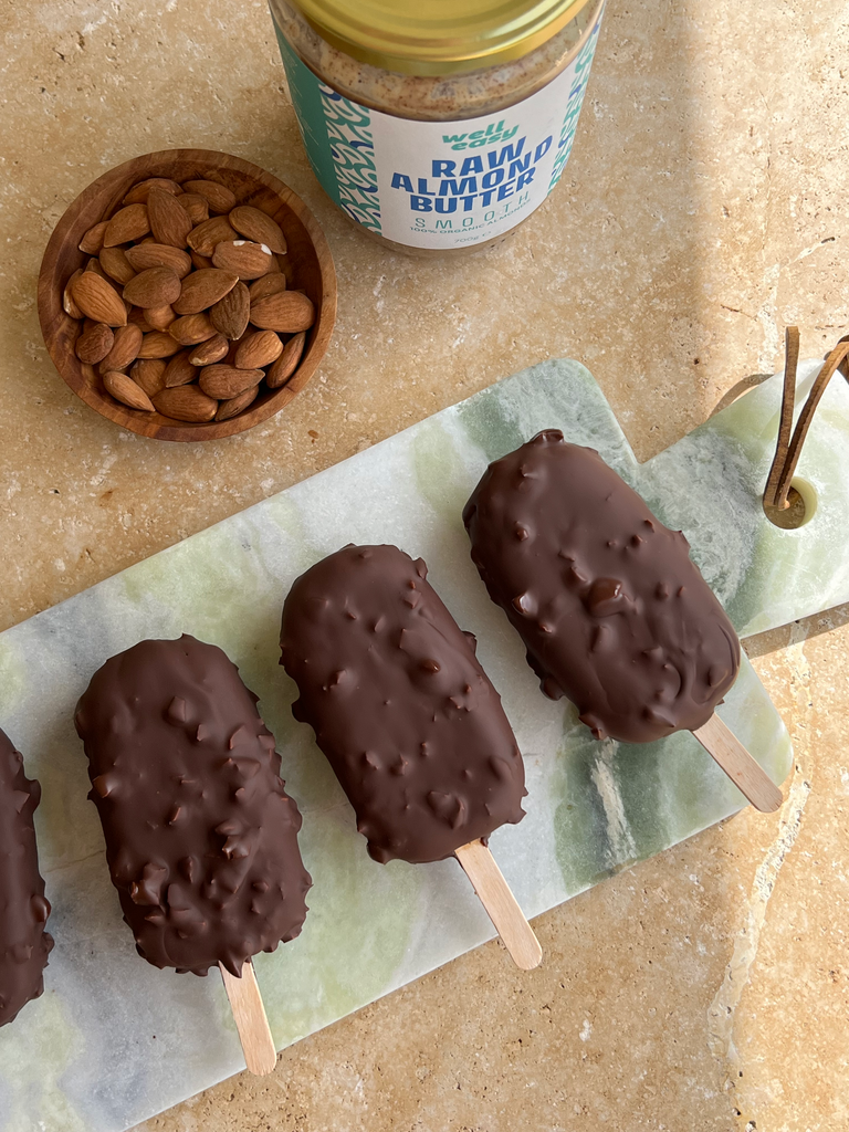 Healthy Almond Butter Magnum Ice Creams