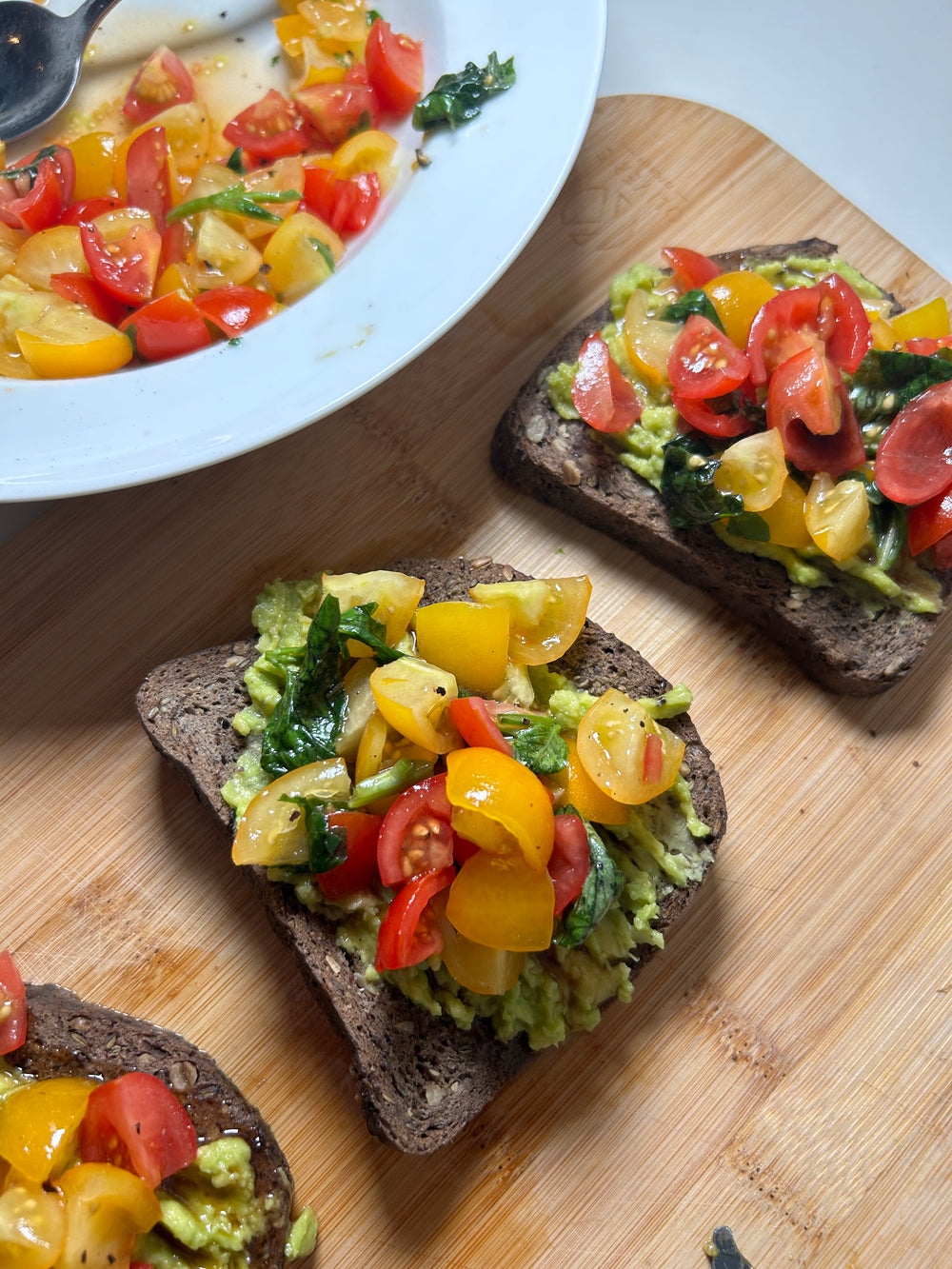 Keto and Gluten-free Avocado and Tomato Bruschetta