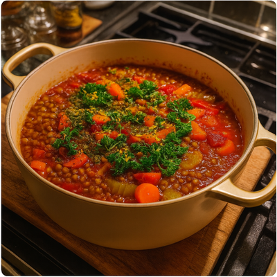Mediterranean Tomato & Lentil One-Pot Stew