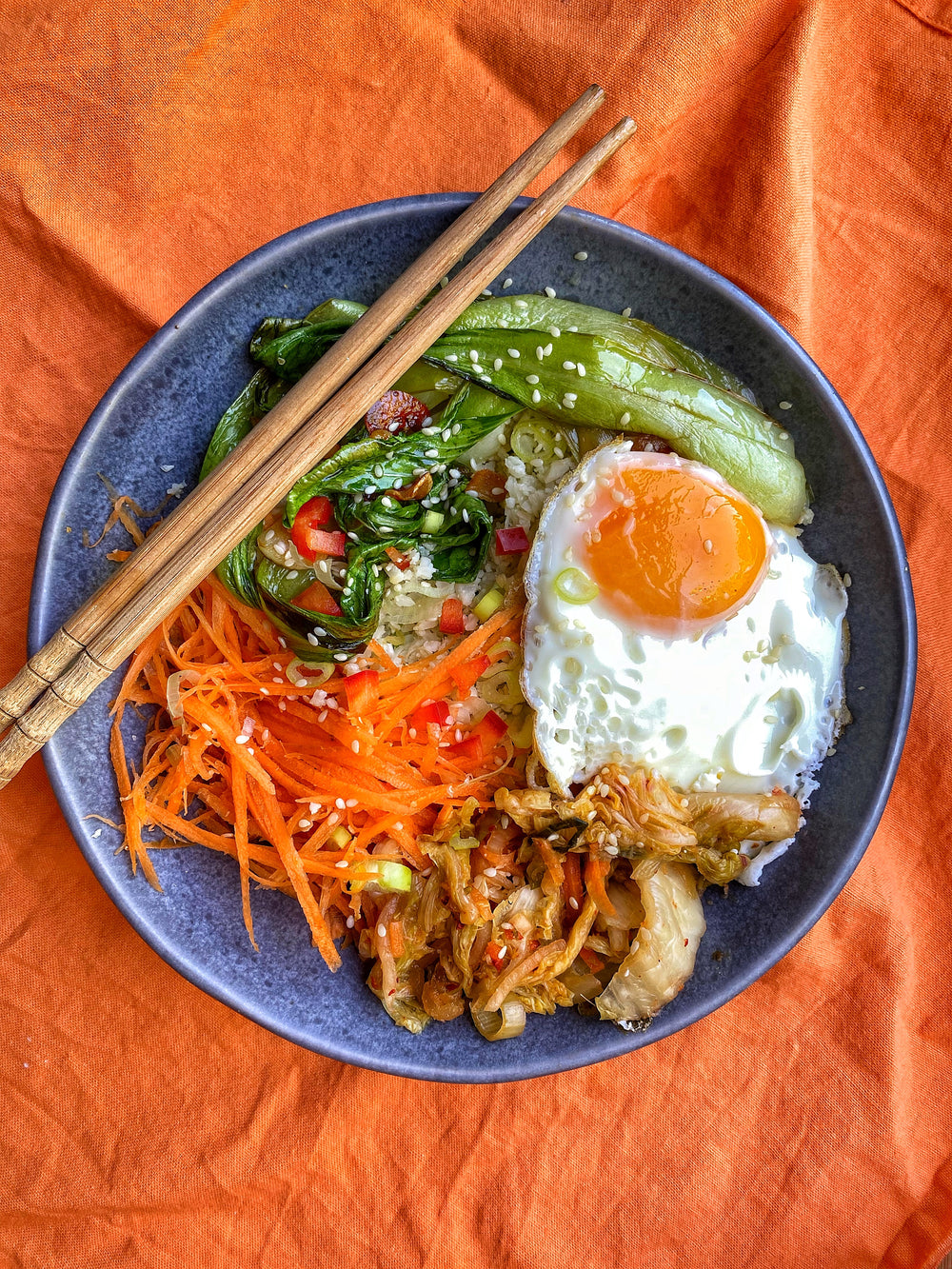 Paleo Korean Bowl with Bok Choy and Kimchi