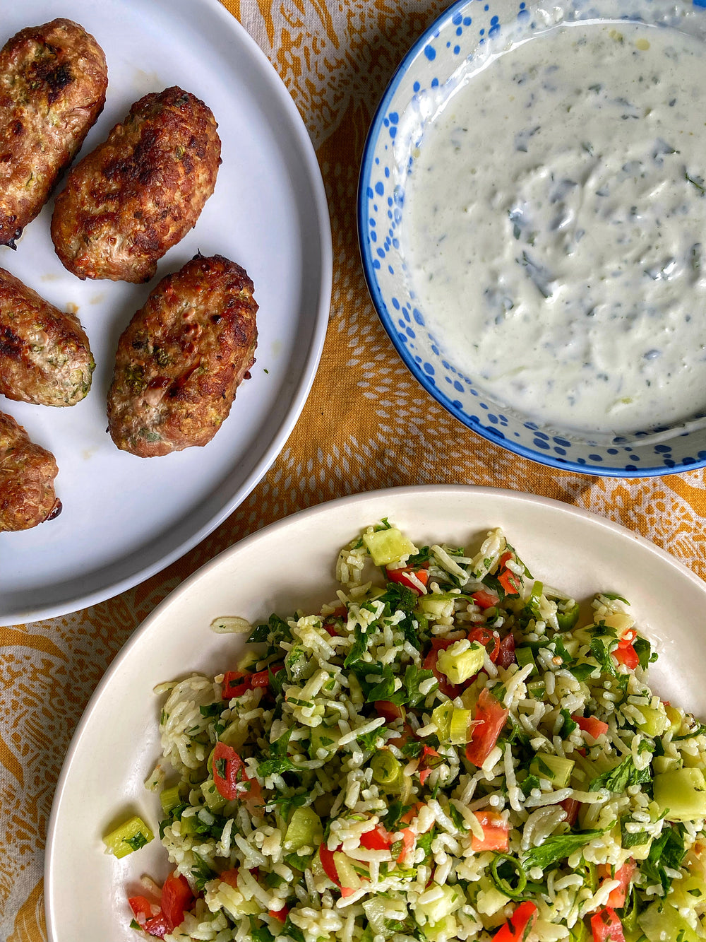 Turkey Koftas With Mint Yoghurt And Tabbouleh