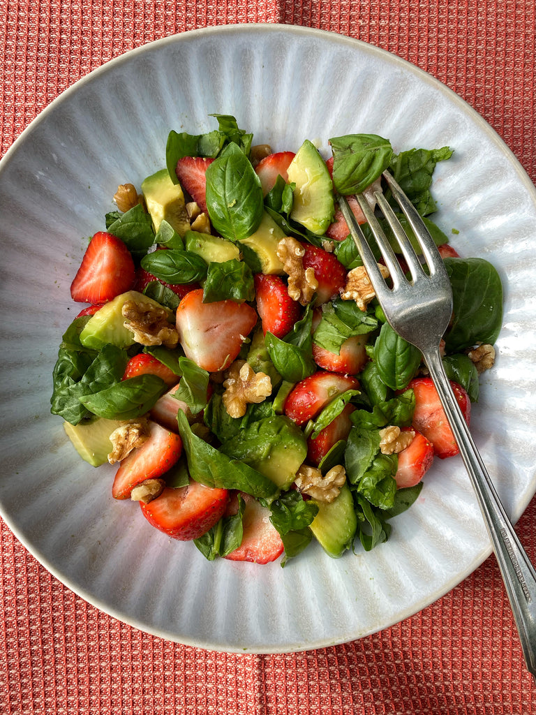 Strawberry, Basil and Walnut Salad