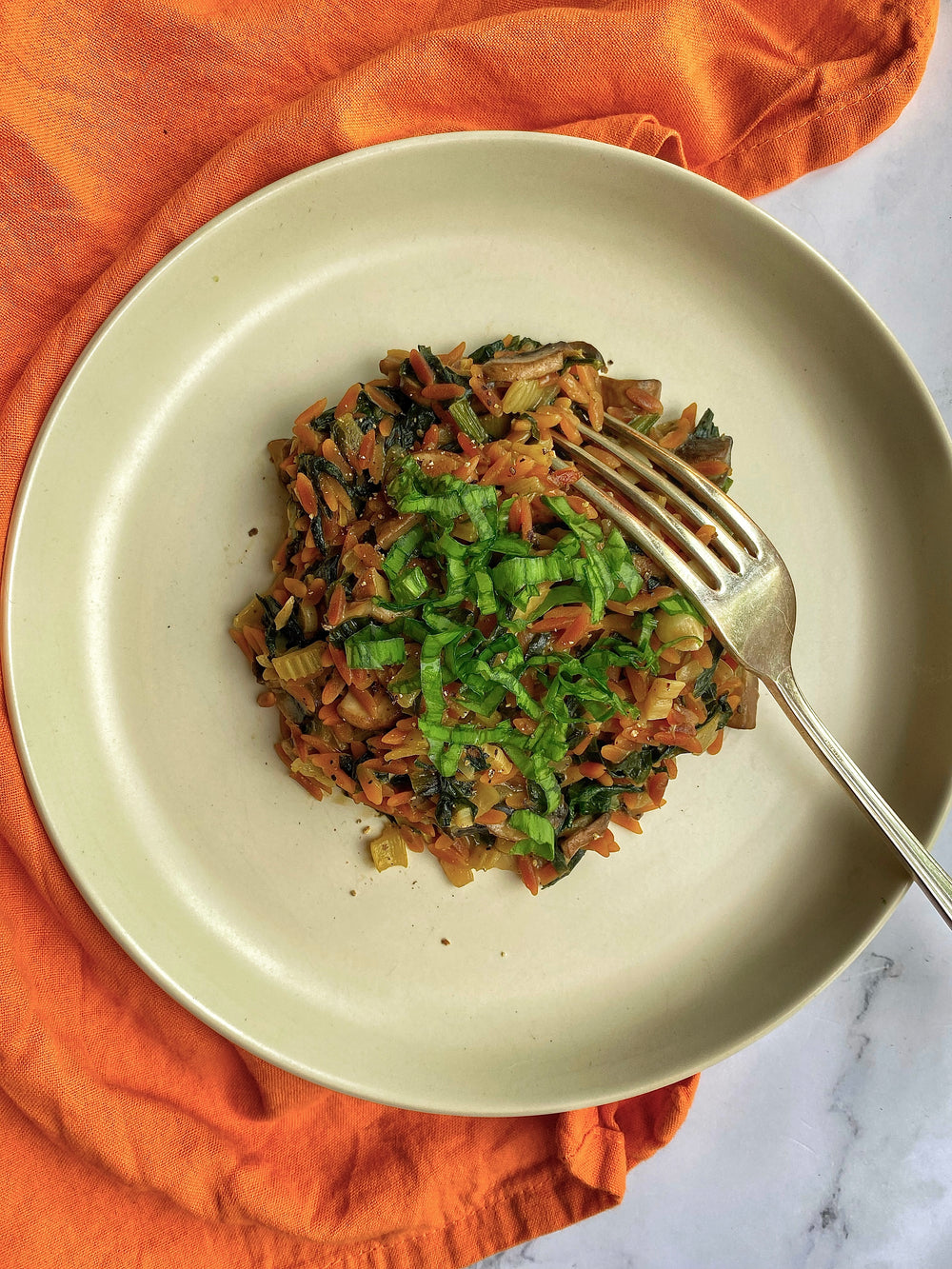 Wild Garlic Red Lentil Rice Risotto