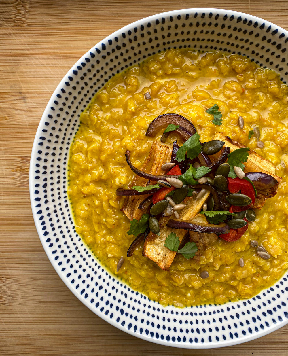 Roasted Parsnip & Caramelised Onion Red Lentil Dahl