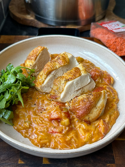 Creamy Coconut Milk Chicken Orzo