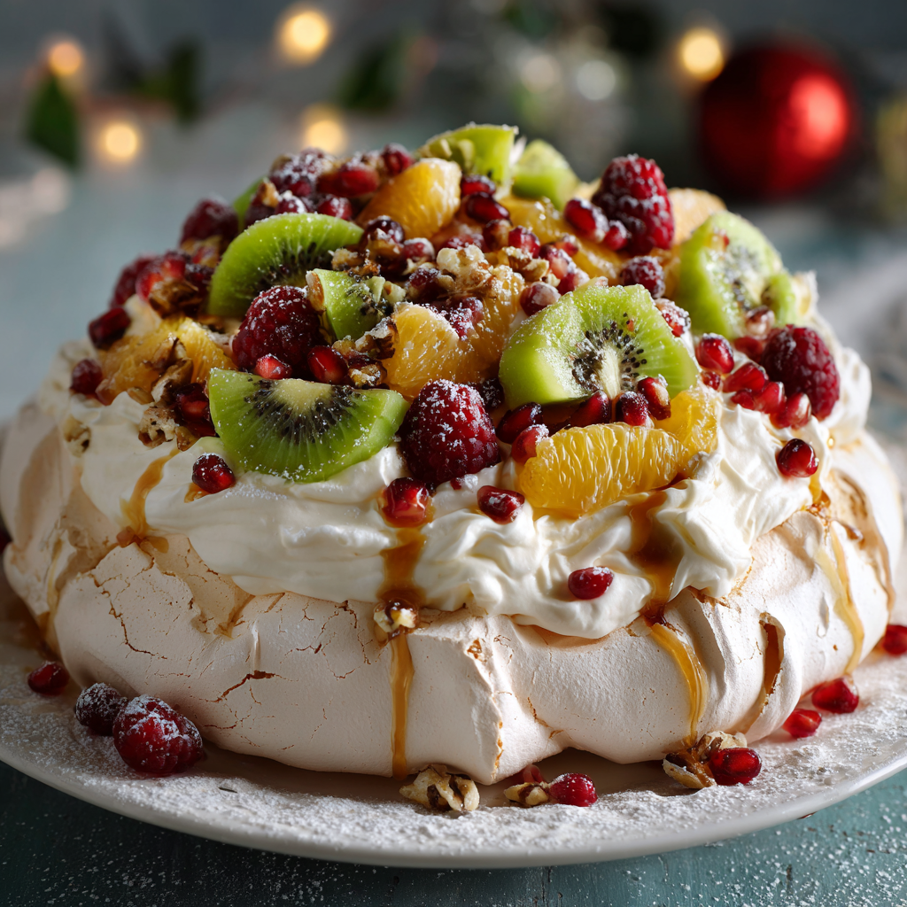 Low-Fat Christmas Pavlova