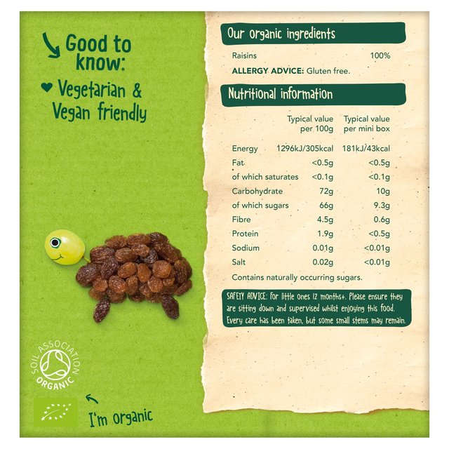 Uk Raisain Box Home Organix Mini Organic Raisin Boxes, 12 mths+ Multipack 168g