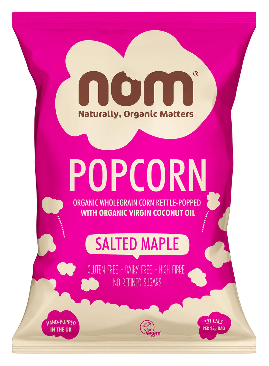 nom organic salted maple popcorn 25g – WellEasy