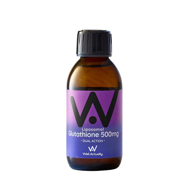 liposomal glutathione liquid uk Well Actually Liposomal Glutathione (500mg) Liquid Blueberry 150ml –  WellEasy
