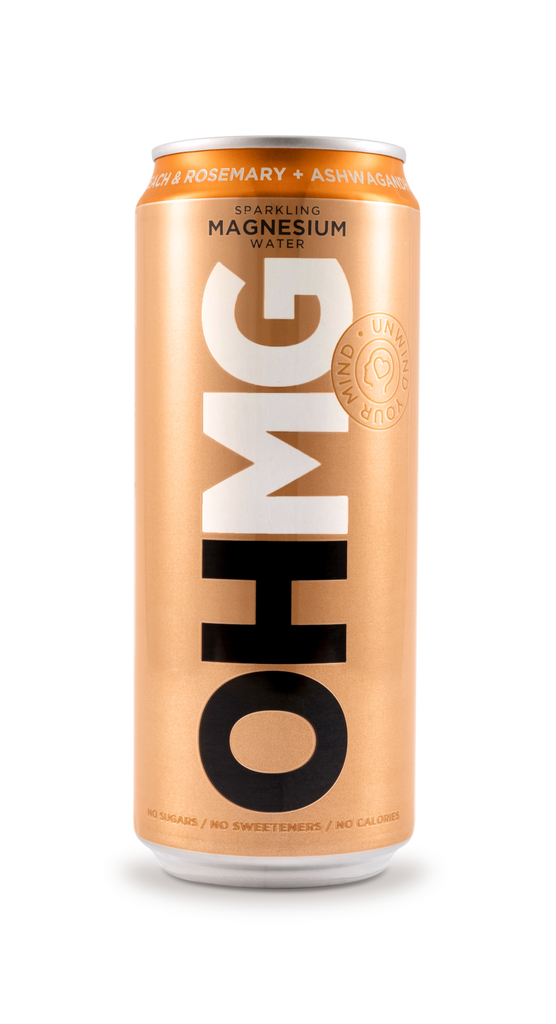 OHMG Sparkling Magnesium Water Peach Rosemary & Ashwagandha 330ml