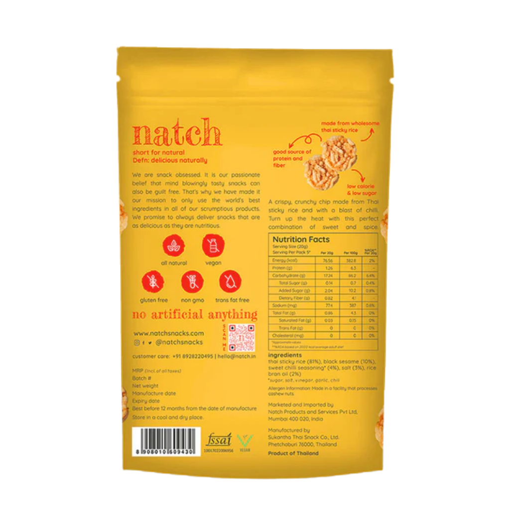 Home Natch Thai Rice Chips Sweet Chilli 100g