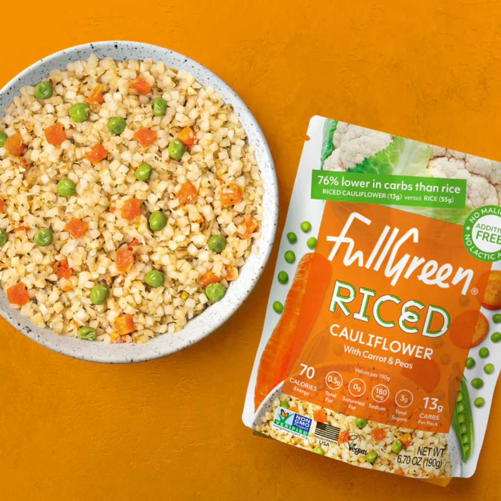 Home Fullgreen Riced Cauliflower with Carrots & Peas 190g