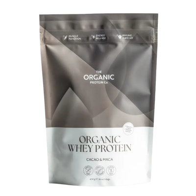 The Organic Protein Co. Raw Cacao & Maca Organic Whey Protein Powder 400g