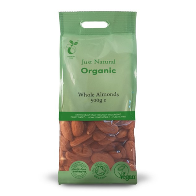 Just Natural Organic Whole Almonds 500g