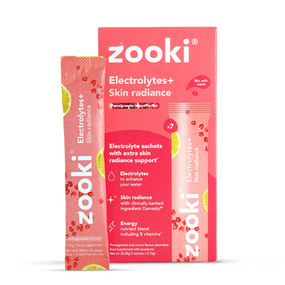 Zooki Electrolytes+ Skin Radiance Pomegranate Flavour 7 Sachets