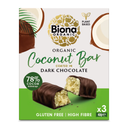 Biona Organic Dark Chocolate Coconut Bars 3 × 40g