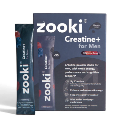 Zooki Creatine+ For Men Powder Sachets Wild Berry 7 Sachets
