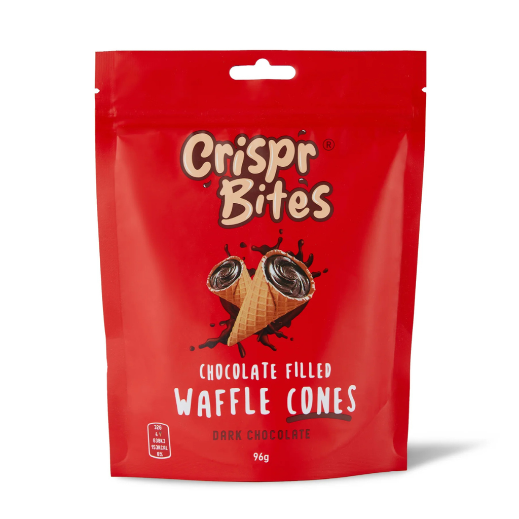 Crispr Bites Dark Chocolate Filled Waffle Cones 96g