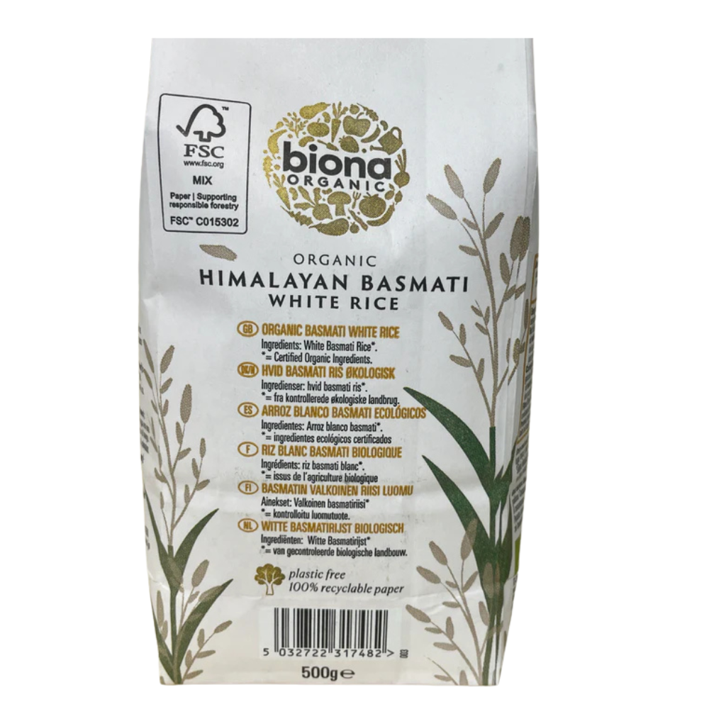 Home Biona Organic Basmati White Rice 500g