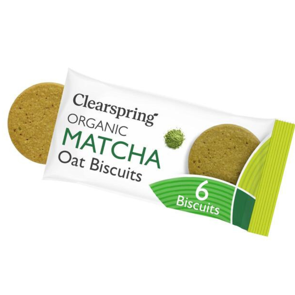 Clear Spring Match Set Home Clearspring Organic Oat Biscuits Matcha 40g