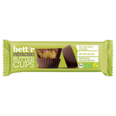 bettr Organic Vegan Nut Butter Cups with Pistachio Cream 39g