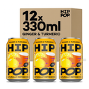 Hip Pop Ginger & Turmeric Prebiotic & Probiotic Soda with ACV 12 x 330ml