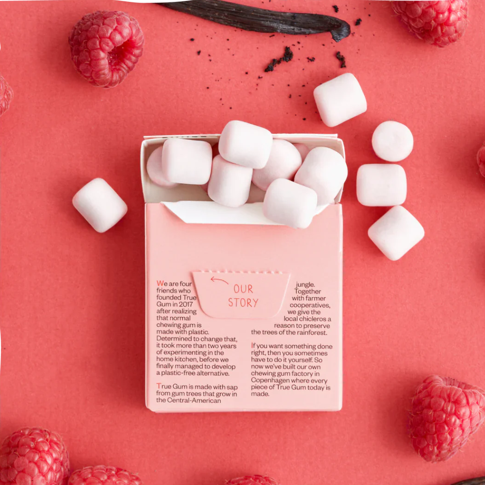 Home True Gum Sugar Free Chewing Gum Raspberry & Vanilla 21g