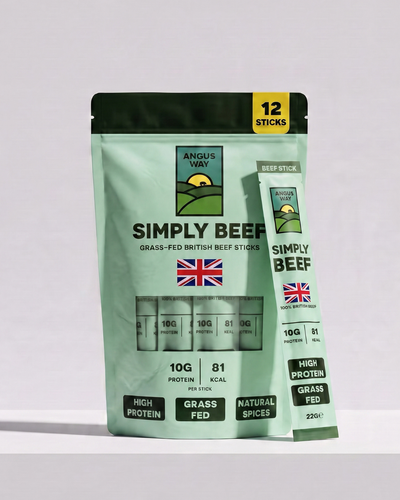 Angus Way Simply Beef Grass-Fed British Beef Sticks 12 Pack