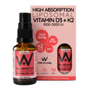 Well Actually Vitamin D3 (2000IU) + K2 (100mcg) Liposomal Spray Strawberry 180 Sprays