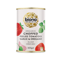 Biona Chopped Tomatoes with Garlic & Oregano Organic 400g
