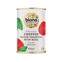 Biona Chopped Tomatoes with Fresh Basil Organic 400g