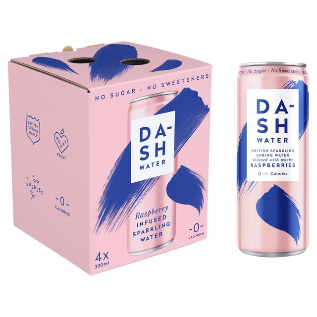 Dash Raspberry Home Dash Water Sparkling Raspberry Multipack 330mlx4