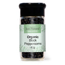 Just Natural Organic Peppercorns Black Glass Jar 42g